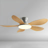 Flush 5 Wood Blade Flower Shape Ceiling Fan with Light Image - 6