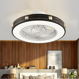 Flush Bladeless Modern Round Ceiling Fan with Light Image - 1