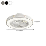 Flush Bladeless Modern Round Ceiling Fan with Light Image - 12