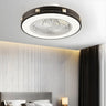 Flush Bladeless Modern Round Ceiling Fan with Light Image - 2