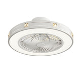 Flush Bladeless Modern Round Ceiling Fan with Light Image - 5