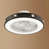 Flush Bladeless Modern Round Ceiling Fan with Light Image - 6