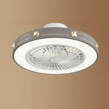 Flush Bladeless Modern Round Ceiling Fan with Light Image - 7