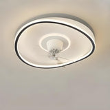 Flush Circle Clear Blade Ceiling Fan with LED Light Image - 15