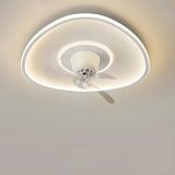 Flush Circle Clear Blade Ceiling Fan with LED Light Image - 16