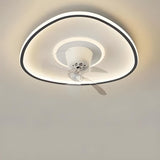 Flush Circle Clear Blade Ceiling Fan with LED Light Image - 17