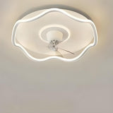 Flush Circle Clear Blade Ceiling Fan with LED Light Image - 18