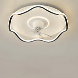 Flush Circle Clear Blade Ceiling Fan with LED Light Image - 19