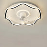 Flush Circle Clear Blade Ceiling Fan with LED Light Image - 19