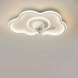 Flush Circle Clear Blade Ceiling Fan with LED Light Image - 20