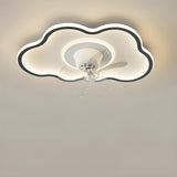 Flush Circle Clear Blade Ceiling Fan with LED Light Image - 21