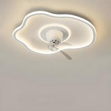 Flush Circle Clear Blade Ceiling Fan with LED Light Image - 22