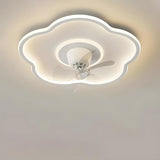 Flush Circle Clear Blade Ceiling Fan with LED Light Image - 24