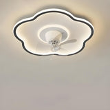 Flush Circle Clear Blade Ceiling Fan with LED Light Image - 25