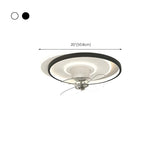 Flush Circle Clear Blade Ceiling Fan with LED Light #size