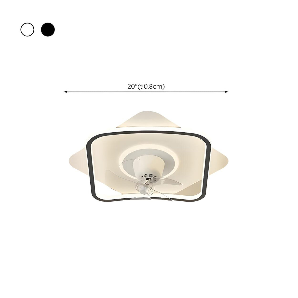 Flush Circle Clear Blade Ceiling Fan with LED Light Image - 28