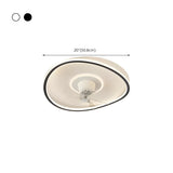 Flush Circle Clear Blade Ceiling Fan with LED Light Image - 29