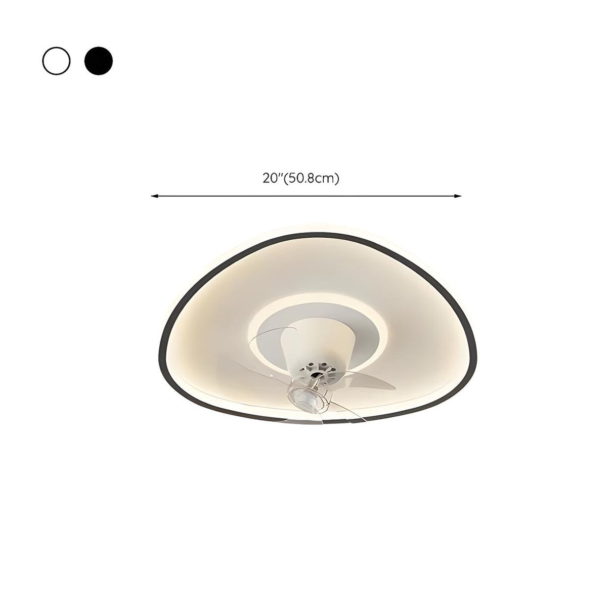 Flush Circle Clear Blade Ceiling Fan with LED Light Image - 30