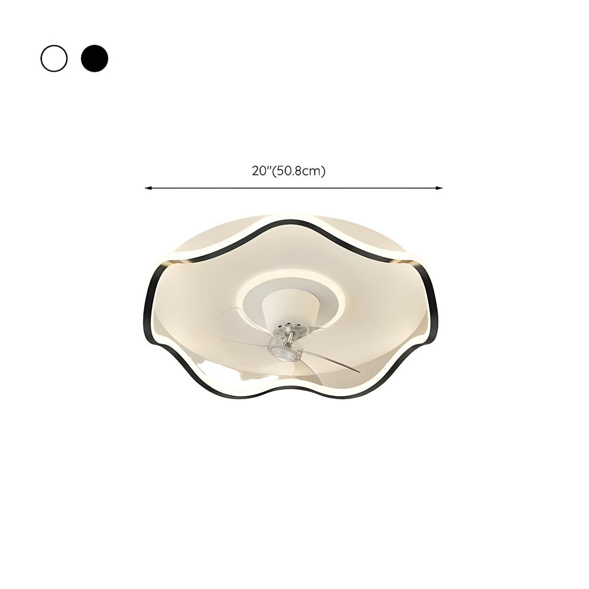 Flush Circle Clear Blade Ceiling Fan with LED Light Image - 31