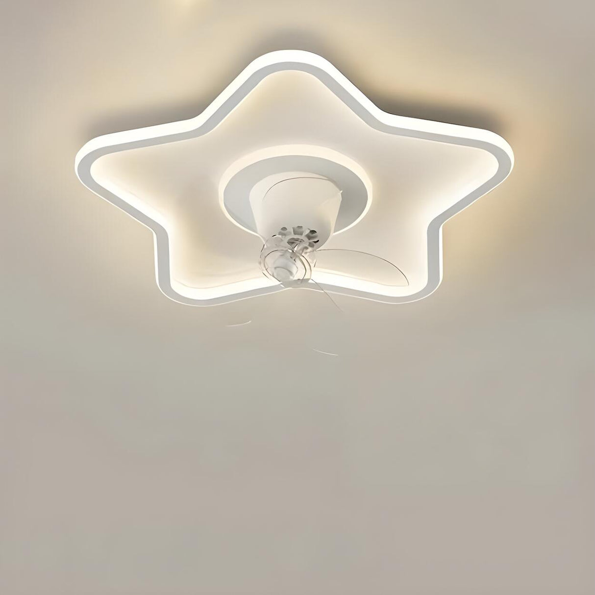 Flush Circle Clear Blade Ceiling Fan with LED Light Image - 5