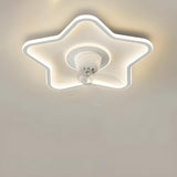 Flush Circle Clear Blade Ceiling Fan with LED Light Image - 5