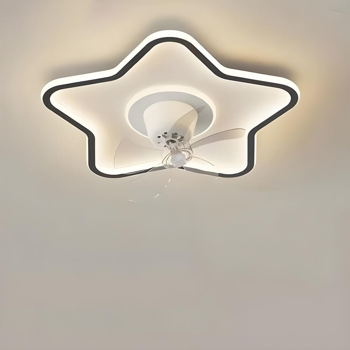 Flush Circle Clear Blade Ceiling Fan with LED Light Image - 7