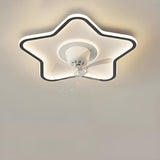 Flush Circle Clear Blade Ceiling Fan with LED Light Image - 7