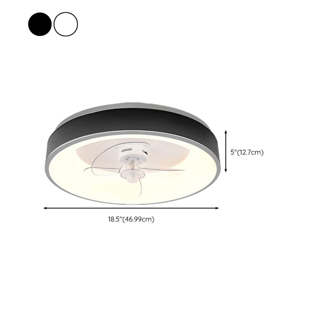 Flush Dimming White Ring LED Ceiling Fan with Light 