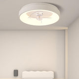 Flush Dimming White Ring LED Ceiling Fan with Light Image - 2