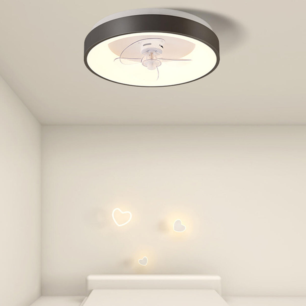 Flush Dimming White Ring LED Ceiling Fan with Light Image - 4