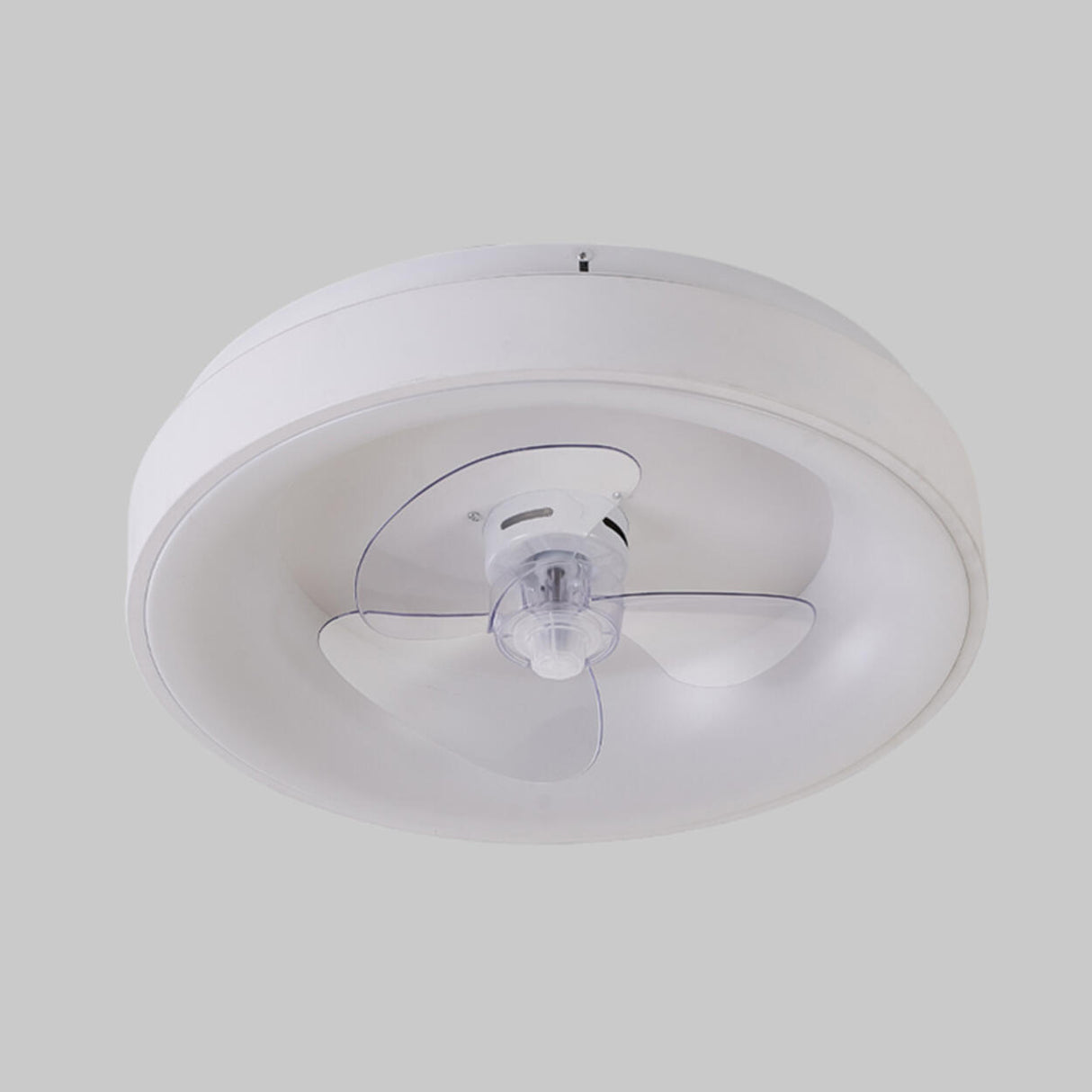 Flush Dimming White Ring LED Ceiling Fan with Light Image - 8