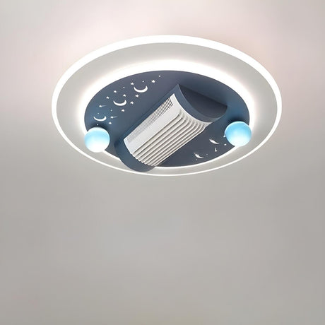 Flush Geometric Square Bladeless Ceiling Fan with Light Image - 2