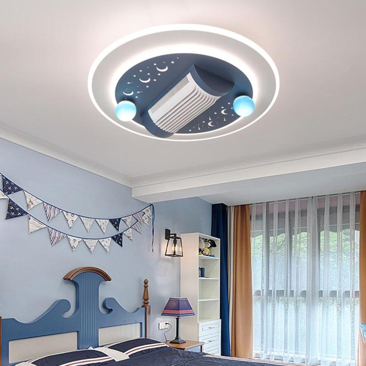 Flush Geometric Square Bladeless Ceiling Fan with Light Image - 6