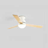 Flush Mount 3 Blade LED Wood Ceiling Fan with Light Image - 10