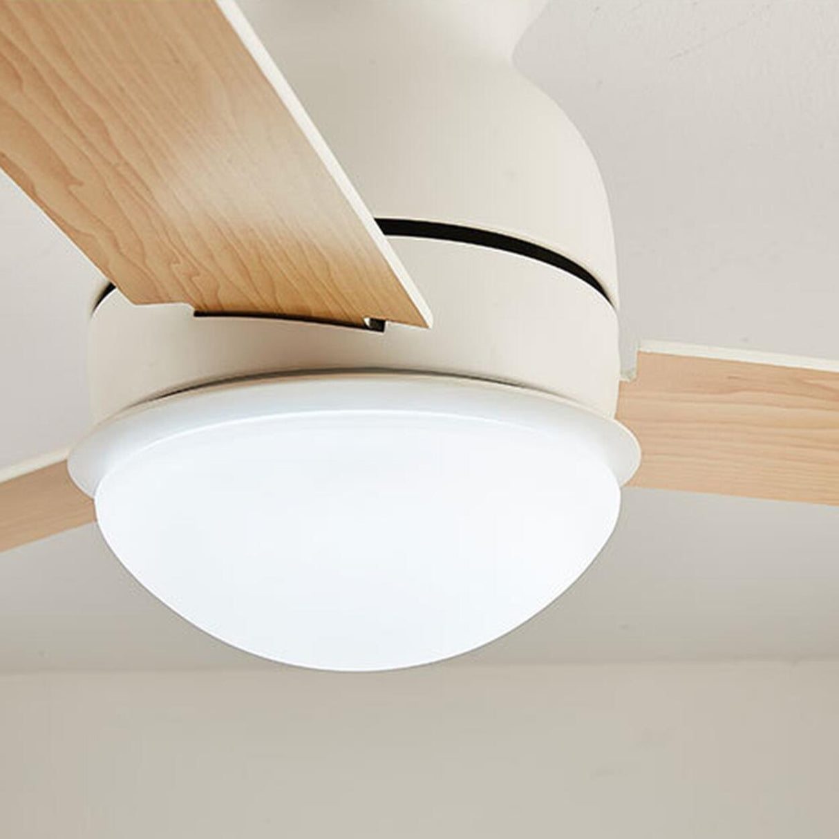 Flush Mount 3 Blade LED Wood Ceiling Fan with Light Image - 13