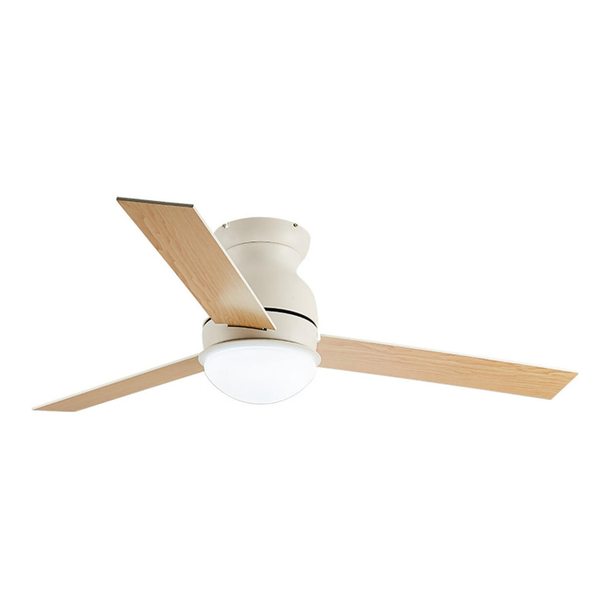 Flush Mount 3 Blade LED Wood Ceiling Fan with Light Image - 5