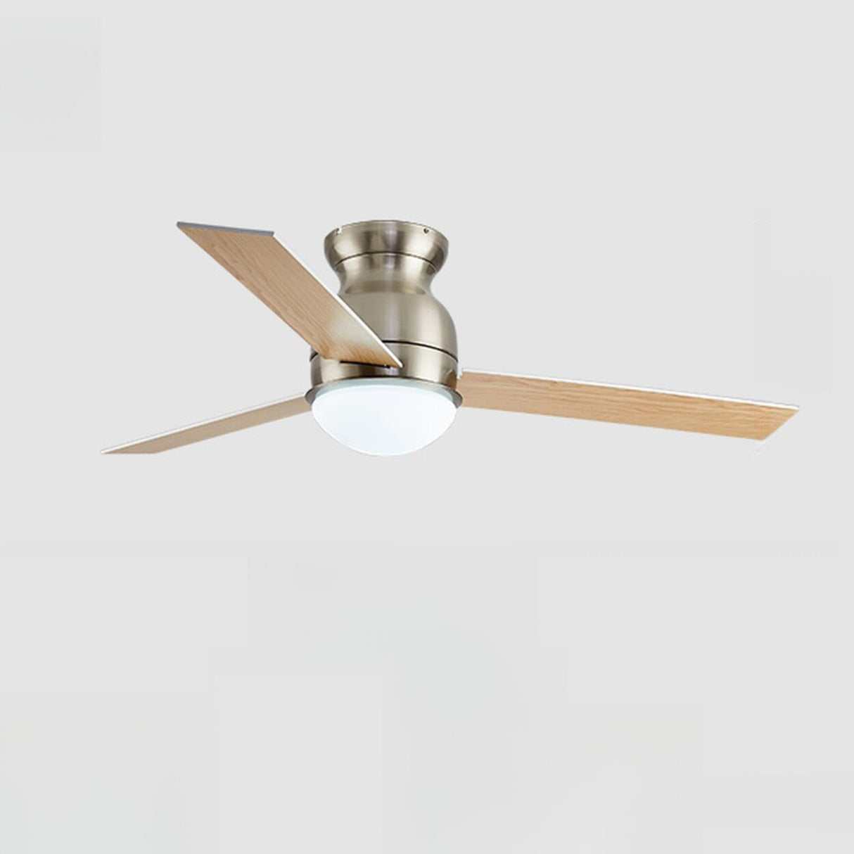 Flush Mount 3 Blade LED Wood Ceiling Fan with Light Image - 6