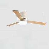 Flush Mount 3 Blade LED Wood Ceiling Fan with Light Image - 7