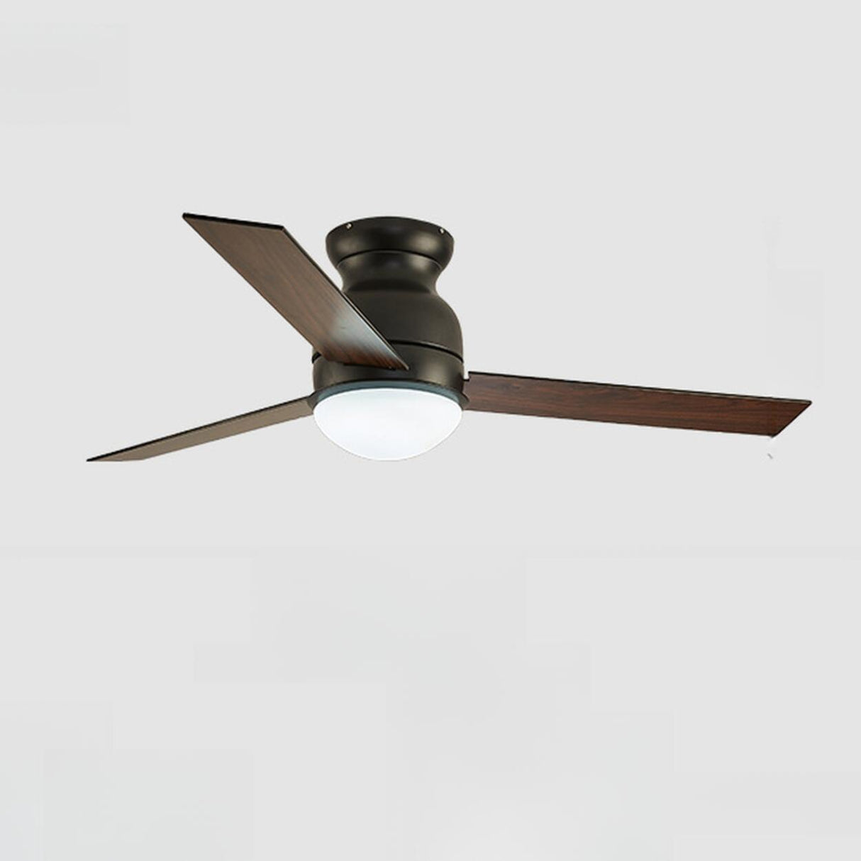 Flush Mount 3 Blade LED Wood Ceiling Fan with Light Image - 9