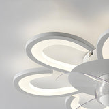 Flush Mount Creative Flower Ceiling Fan With LED Light Image - 10