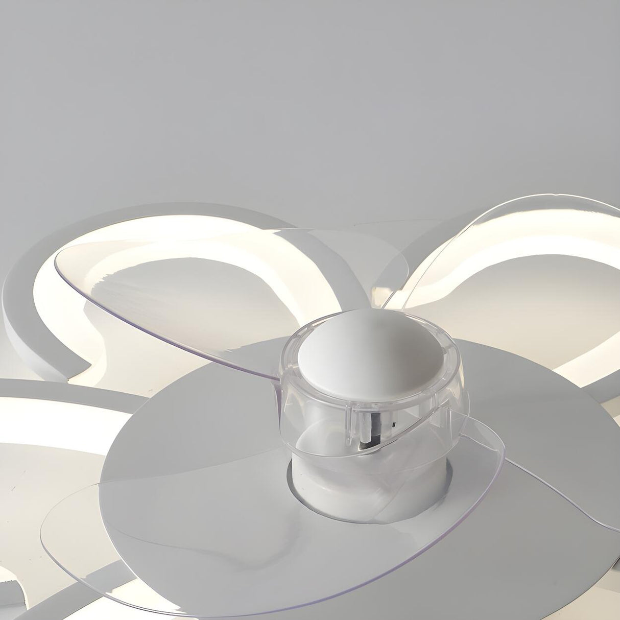 Flush Mount Creative Flower Ceiling Fan With LED Light Image - 13