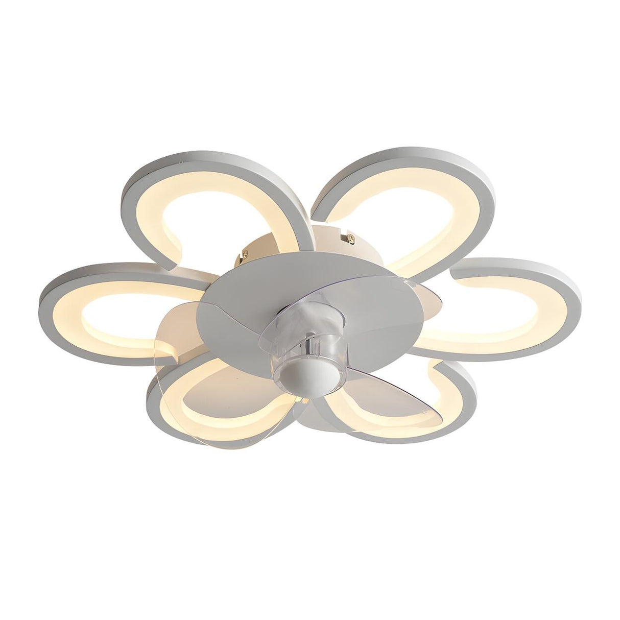 Flush Mount Creative Flower Ceiling Fan With LED Light Image - 5