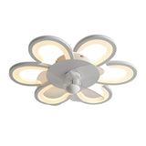 Flush Mount Creative Flower Ceiling Fan With LED Light Image - 5