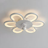 Flush Mount Creative Flower Ceiling Fan With LED Light Image - 8