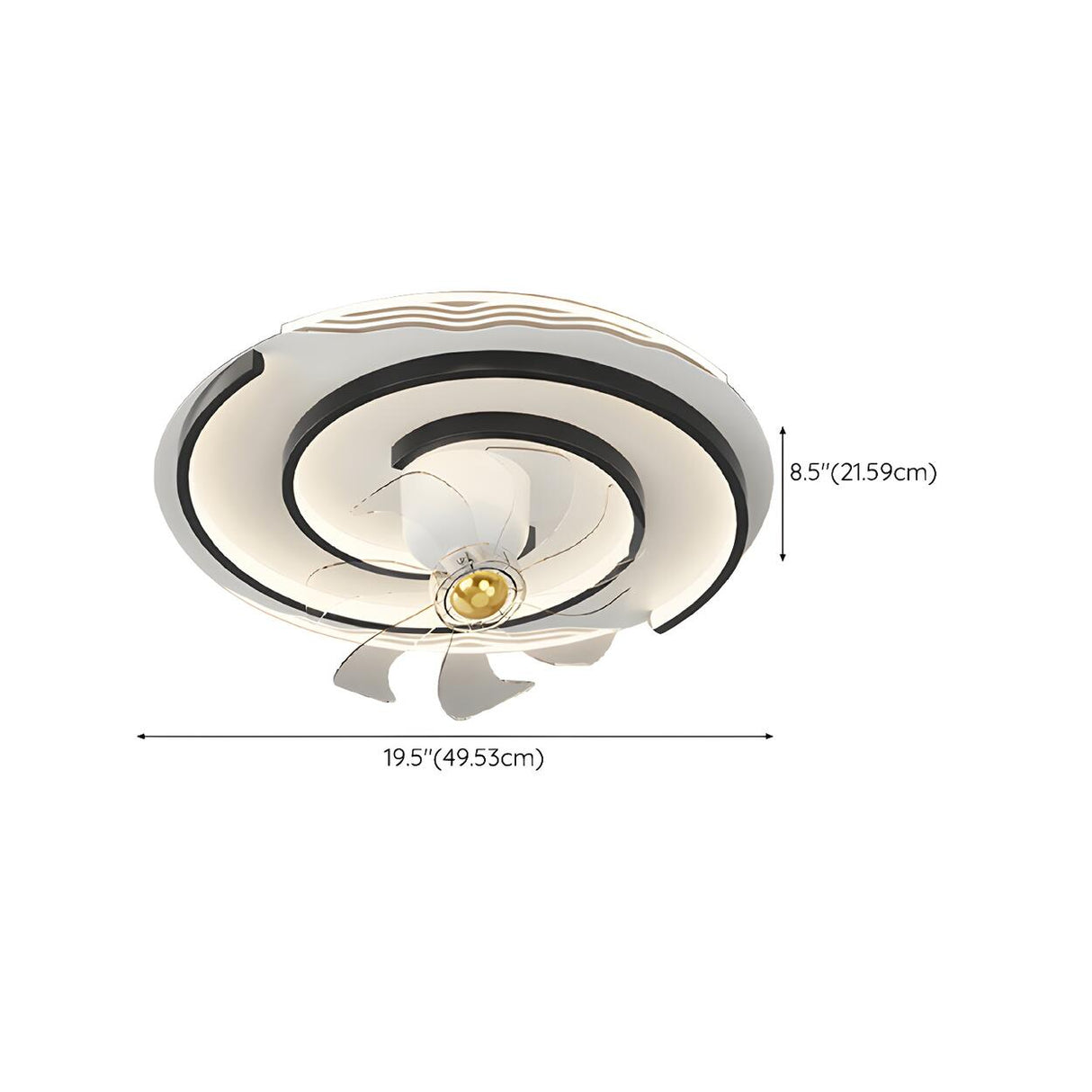 Flush Mount Elegant Geometric Ceiling Fan with Light Image - 16