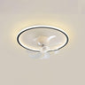 Flush Mount Minimalist Geometric Ceiling Fan Light Image - 11