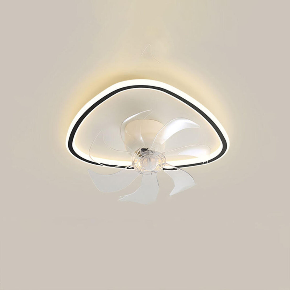 Flush Mount Minimalist Geometric Ceiling Fan Light Image - 15