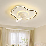 Flush Mount Minimalist Geometric Ceiling Fan Light Image - 4