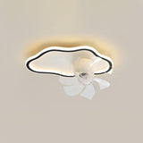 Flush Mount Minimalist Geometric Ceiling Fan Light Image - 9