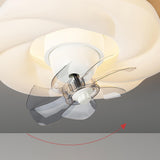 Flush Mount Modern White Cloud Ceiling Fan with Light Image - 11